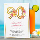 Search for floral 90th birthday invitations Gold