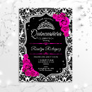 Search for black hot pink quinceanera invitations For her