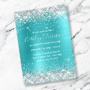 Search for turquoise and silver invitations Sparkly
