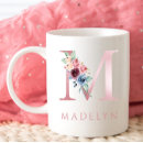 Search for letter m mugs Watercolor floral