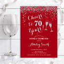 Search for red 70th birthday invitations Cheers to 70 years