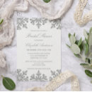 Search for silver bridal shower invitations Elegant