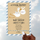Search for stork baby boy shower invitations Animal