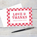 Search for red plaid thank you cards Red and white