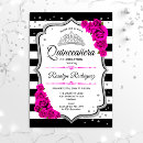 Search for black white silver quinceanera invitations 15th birthday
