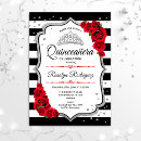 Search for red white quinceanera invitations 15th birthday