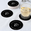 Search for black and white coasters reception weddings