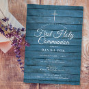 Search for wood first communion invitations Rustic