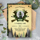 Search for deer 1st birthday invitations First