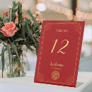 Search for chinese table cards Red and gold