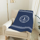 Search for white anchor blankets Navy blue and white