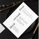 Search for black and white menus Rehearsal dinner