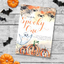Search for the spooky one birthday invitations Pumpkin