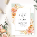 Search for peach and mint invitations Watercolor floral