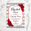 Search for red and silver bridal shower invitations For her