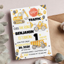 Search for boy second birthday invitations Dump truck