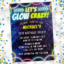 Search for glow in the dark invitations Let's glow crazy
