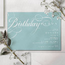 Search for turquoise birthday invitations Calligraphy