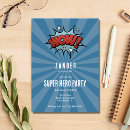 Search for heroes 5x7 invitations Blue