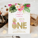 Search for gold pineapple invitations Pink and gold