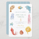 Search for sea animals birthday invitations Crab