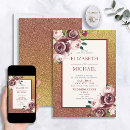 Search for rose gold glitter wedding invitations Floral