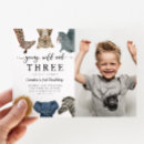Search for 3 photo birthday invitations Safari