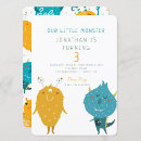 Search for our little monster birthday invitations Kids