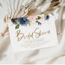 Search for navy and gold bridal shower invitations Floral