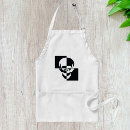 Search for black skull aprons Black and white