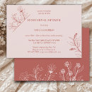 Search for wild flower dinner invitations Elegant modern floral