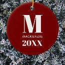 Search for monogram christmas tree decorations Typography