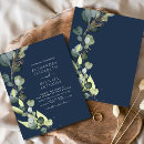 Search for navy and green wedding invitations Eucalyptus