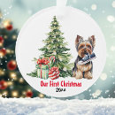 Search for yorkie christmas tree decorations Watercolor