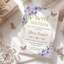 Search for purple sweet 16 invitations Pretty blooms roses flowers