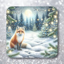Search for fox christmas stickers Watercolor illustration