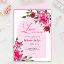 Search for love is in the air bridal shower invitations Pink and red