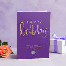 Search for purple glitter birthday cards Gold