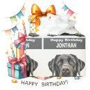 Search for black labrador paper wrapping paper Birthday