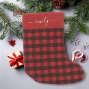 Search for buffalo plaid christmas stockings Red