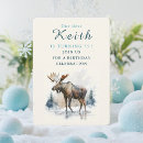 Search for moose birthday invitations Watercolor