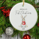 Search for rabbit christmas tree decorations Watercolor