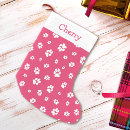 Search for pink paw prints christmas stockings Cute