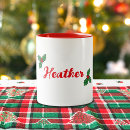 Search for christmas holly mugs Red and green