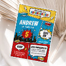 Search for boy birthday invitations Superhero