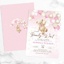 Search for bear baby girl shower invitations Watercolor