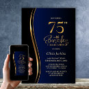 Search for blue 75th birthday invitations Gold