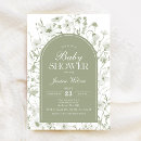 Search for sage green baby shower invitations Floral