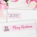 Search for pink penguin return address labels Merry christmas