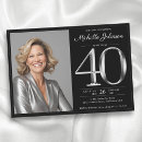 Search for silver 40th birthday invitations Black and silver